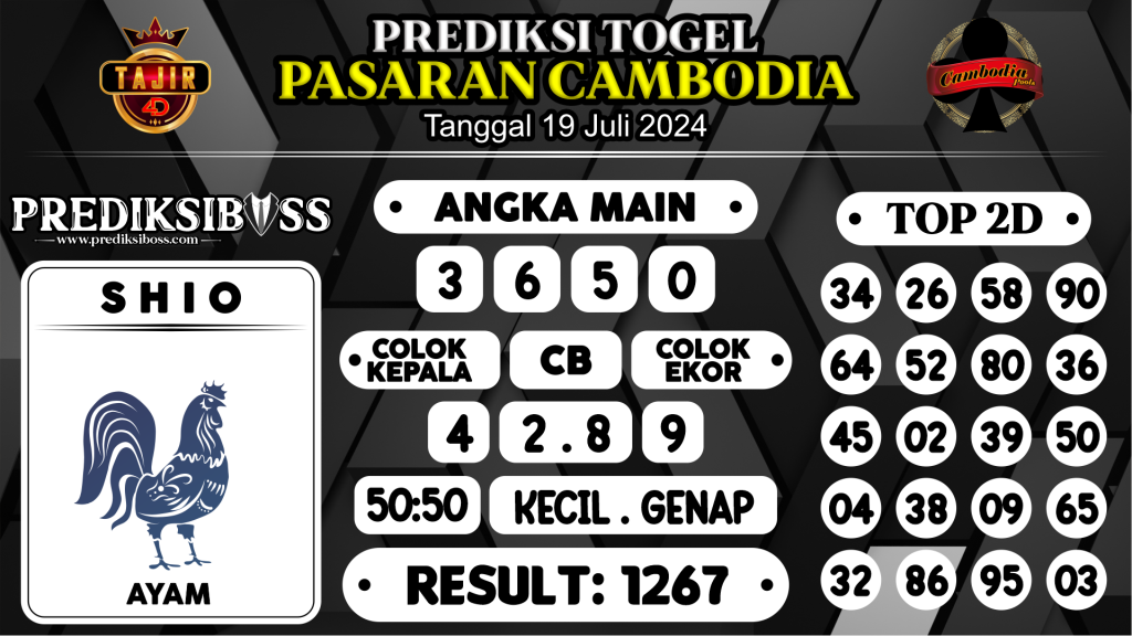 https://prediksibossnama.com/prediksi-boss-togel-cambodia-jumat-19-juli-2024/