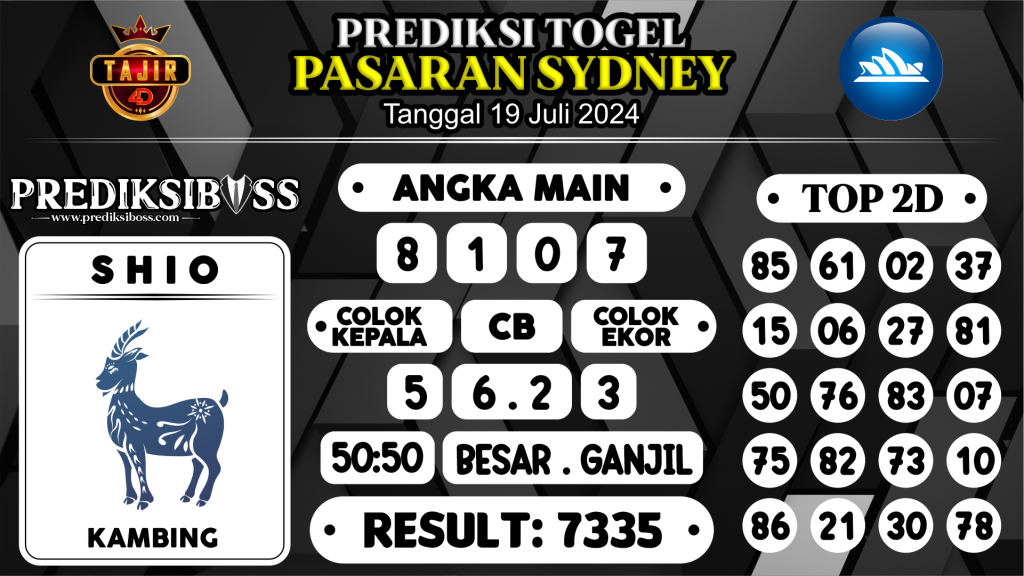 https://prediksibossnama.com/prediksi-boss-togel-sidney-jumat-19-juli-2024/