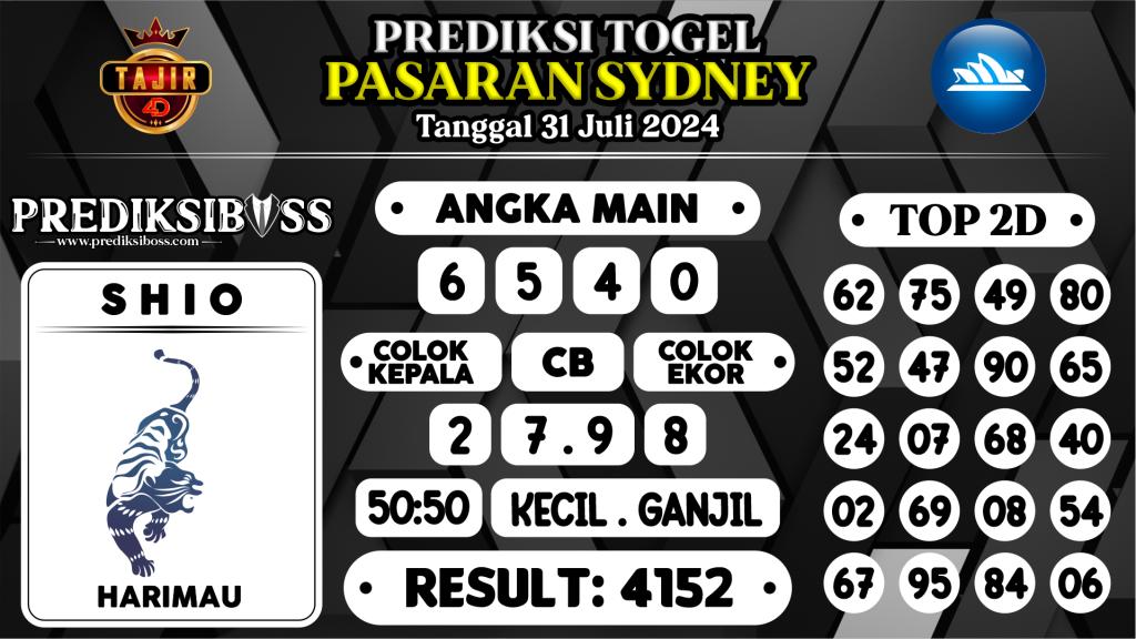 https://prediksibossnama.com/prediksi-boss-togel-sidney-rabu-31-juli-2024/